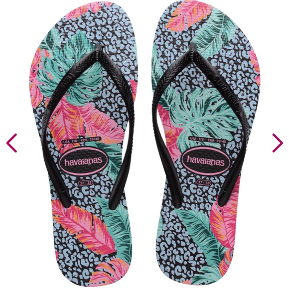 NWOT Havaianas Slim Animal Floral Flip Flop - Picture 5 of 8